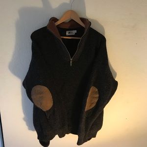 REI virgin wool sweater vintage half zip